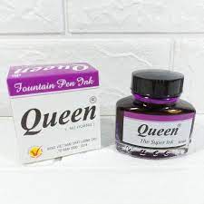 Mực Queen 30ml Các Màu Xanh, Đen, Đỏ, Tím - mực viết máy - văn phòng phẩm - HOKAMI STORE