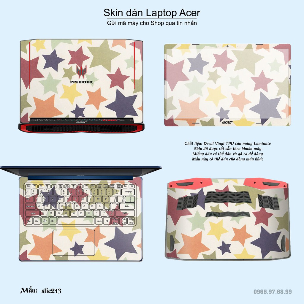 Skin dán Laptop Acer in hình Hoa văn sticker _nhiều mẫu 34 (inbox mã máy cho Shop)