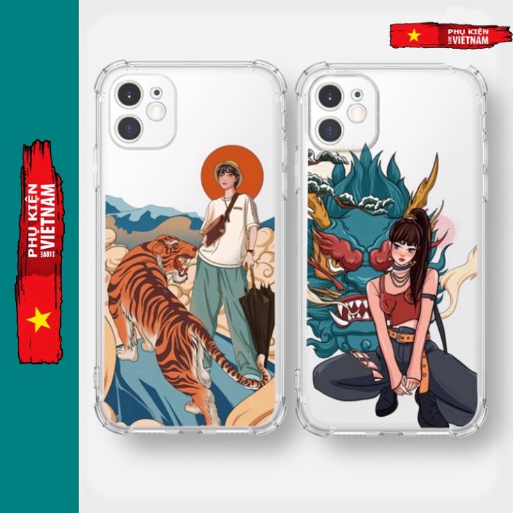 Ốp lưng iphone 6, 6s plus, 7 8 Plus, X, XS, XR, XSMAX, 11 PROMAX trong quãng in ấn hình hai bạn PKVN