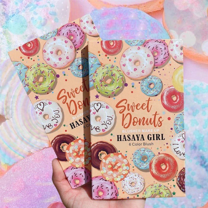 Bảng Phấn Má Hồng 6 Ô Hasaya Girl Sweet Donuts 6 Color Blush 20g #02