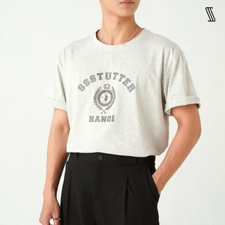 Áo thun cổ tròn nam SSSTUTTER refined fit in hình cổ điển SSS. COLLEGE T - SHIRT