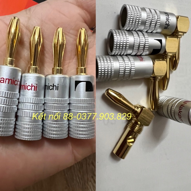 jack rắc bắp chuối Nakamichi thẳng, bắp chuối cong cắm loa, ampli...