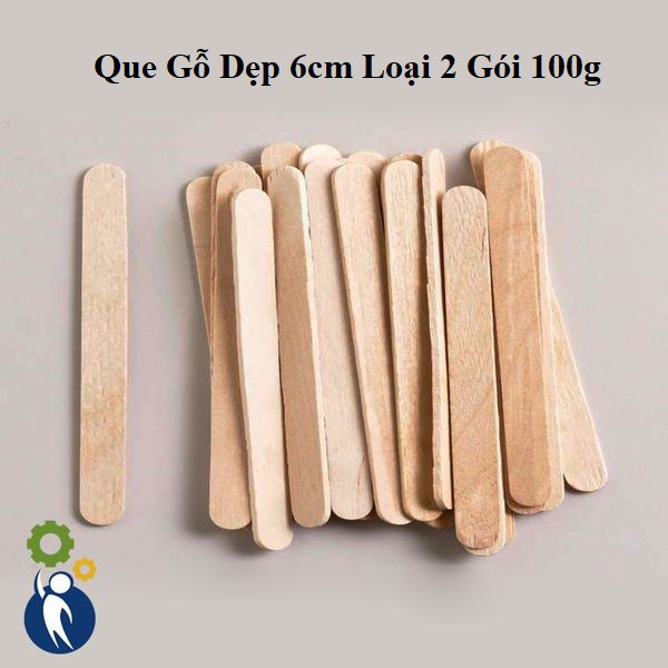 Que Gỗ Dẹp 6cm Loại 2 Gói 100g