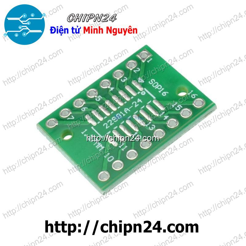 [2 CÁI] Đế chuyển SOP16 SSOP16 TSSOP16 sang DIP16 (PCB chuyển, Mạch chuyển)