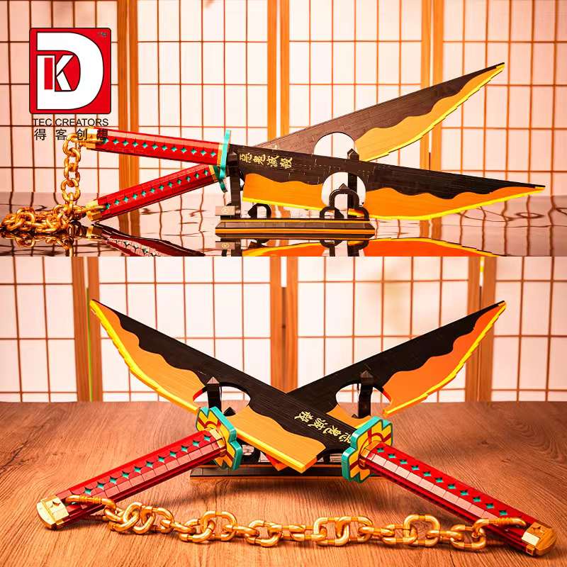 Đồ chơi Lắp ráp Mô hình Demon Slayer Nichirin Sword Rengoku Kyoujurou Blade Katana Anime Knife 1501 1502 1505 1506 1507