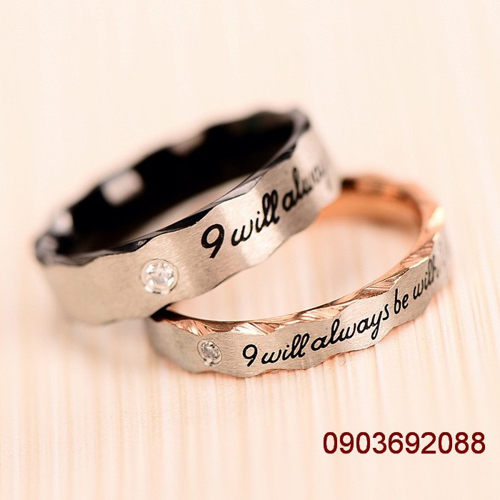 Nhẫn cặp tình nhân, nhẫn đơn I will always be with you N34
