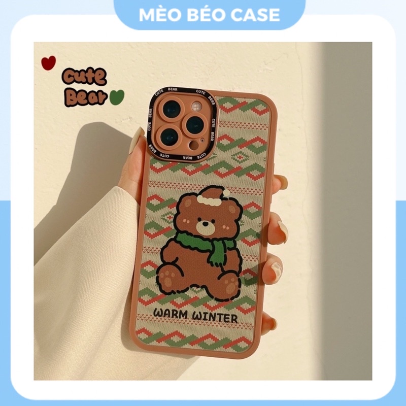 (SIÊU RẺ) Ốp gấu quàng khăn warm winter 6/6plus/6s/6splus/7/7plus/8/8plus/x/xr/xs/11/12/13/pro/max/plus/promax