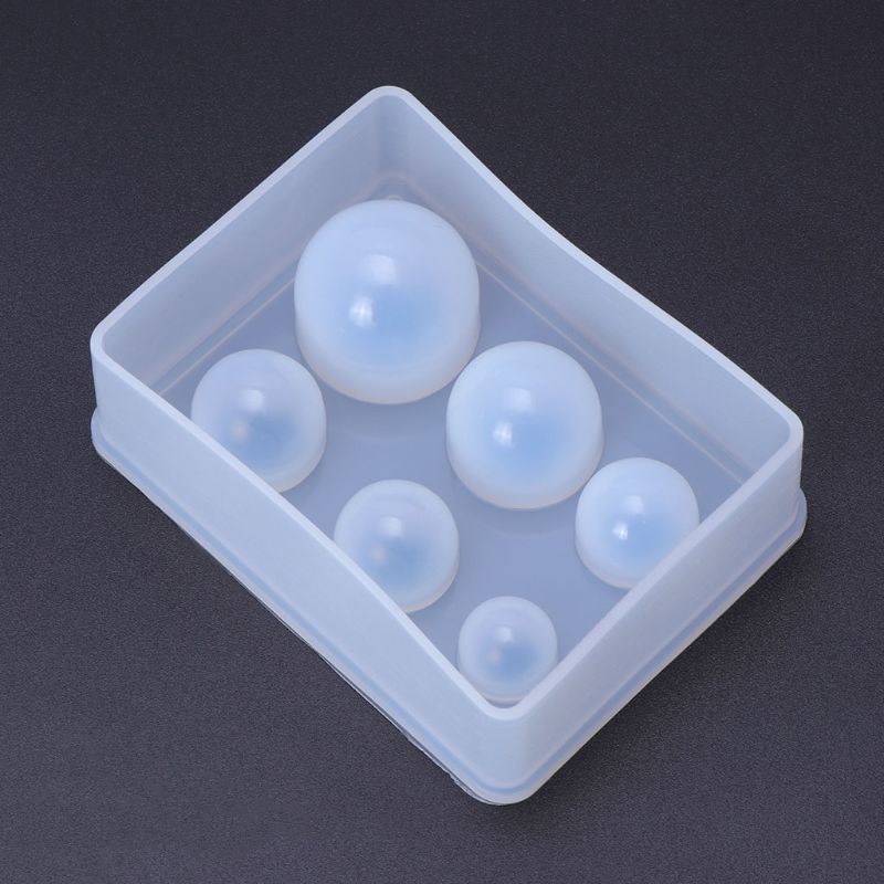 Khuôn Silicone đổ Resin hình quả cầu 6 size