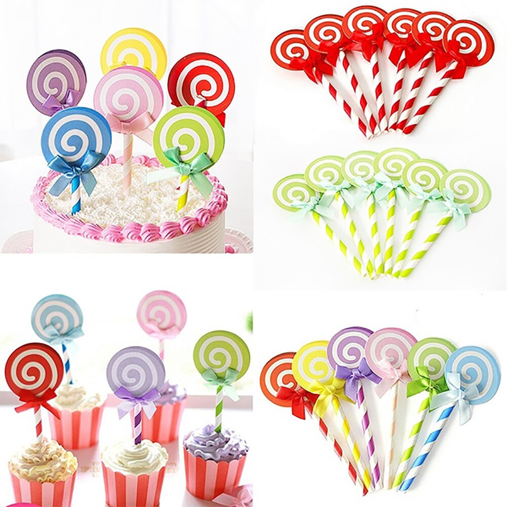 Set 6 Que Cắm Trang Trí Bánh Kẹo Nhiều Màu