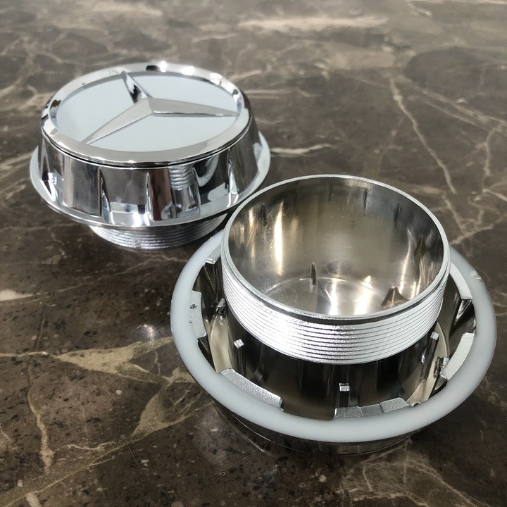 Logo chụp mâm, ốp lazang bánh xe ô tô Mercedes và Maybach, chất liệu nhựa ABS, đường kính ngoài 75mm