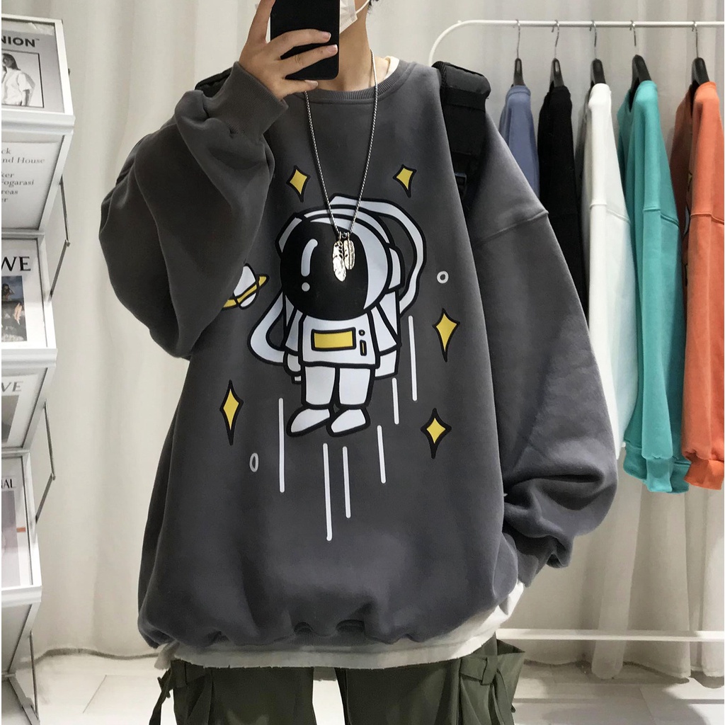 [ Mã 12FASHIONSALE1 giảm 10K đơn 50K ] Áo sweater in hình phi hành gia NASA phong cách unisex