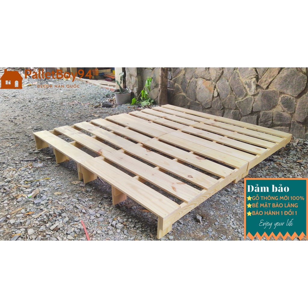 Giường Pallet / Giường Ngủ Pallet Gỗ Thông Gấp Gọn / Giường Gỗ Thông nhập khẩu Mới 100% - PalletBoy94