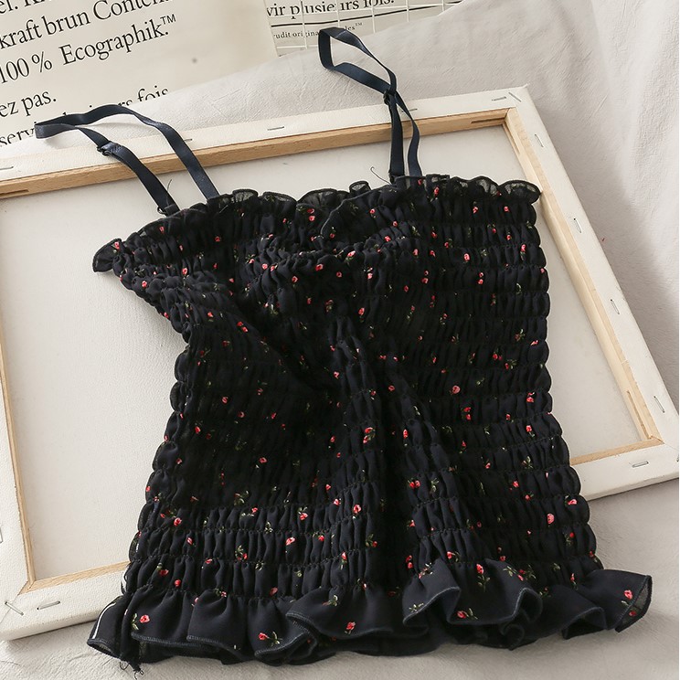 Áo 2 dây dáng croptop hoa nhí nhún ngực phong cách ulzzang Hàn Quốc C39 - Maoshop | BigBuy360 - bigbuy360.vn