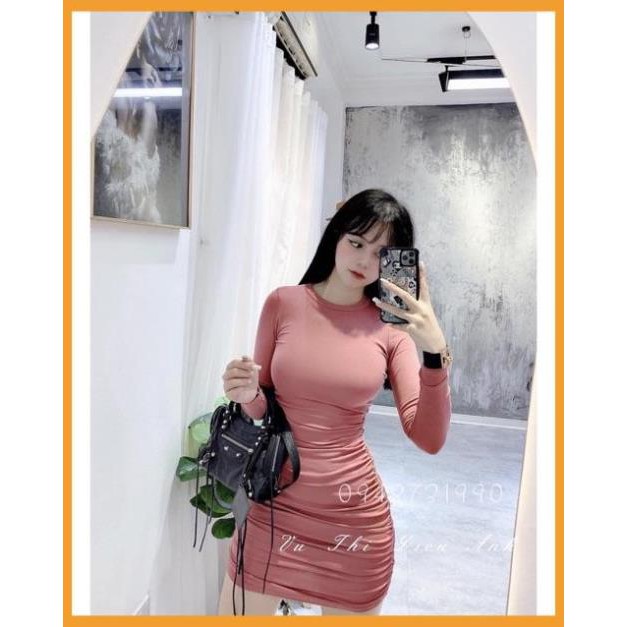 [ freeship đơn từ 50k ] VÁY ĐẦM BODY THUN ZIP RÚM CHÂN