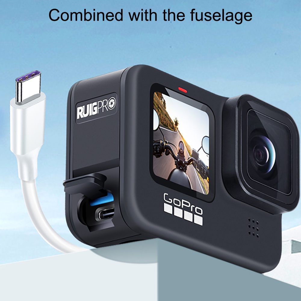 Nắp đậy pin bằng hợp kim nhôm màu đen loại C có nắp tháo rời cho GoPro Hero 10 9 go9