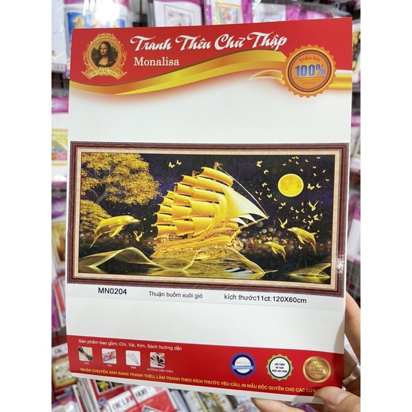 Tranh Thêu Kín Thuận Buồm Xuôi Gió Mn0204,Mn0205,E220,E220,A517,F319,F283