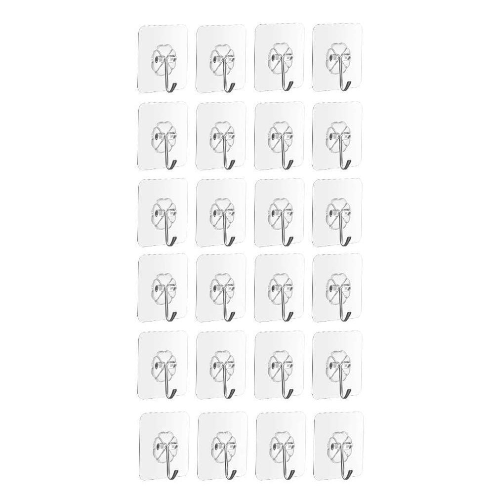 Bộ 24 móc treo đồ dán tường trong suốt
