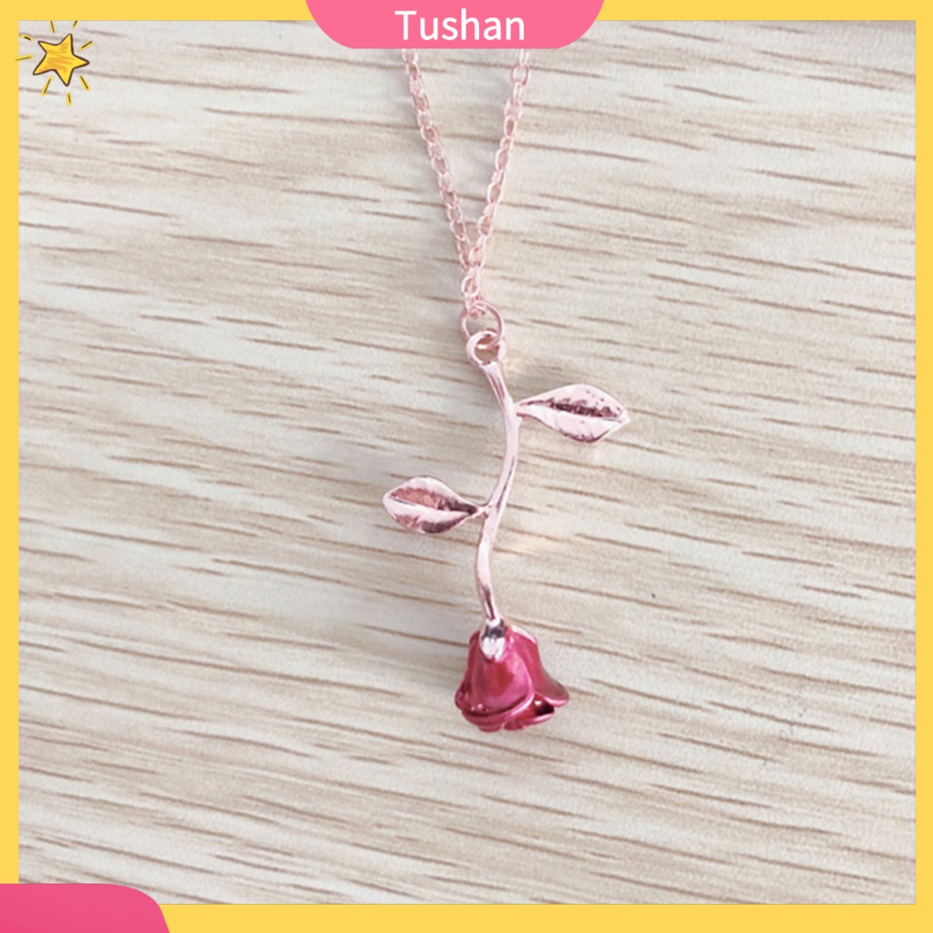 Dây Chuyền Hợp Kim Mặt Hình Hoa Hồng Thanh Lịch Cho Nữ