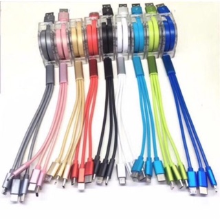 dây xạc 3 đầu Lightning, Type C và Micro USB