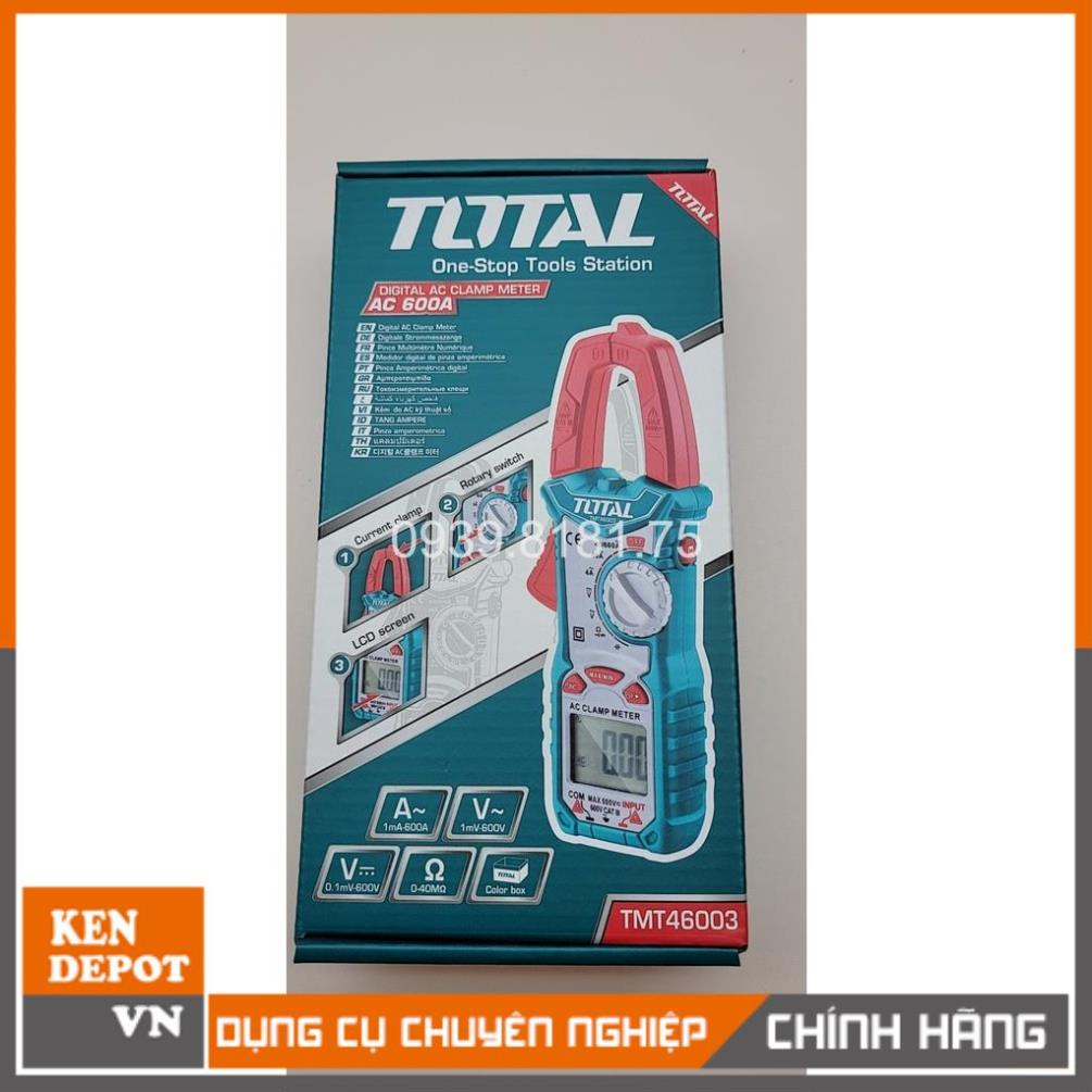 Ampe kìm cao cấp Total TMT46003 Đồng hồ kẹp đo dòng vạn năng AC DC Điện trở - Dụng Cụ Chuyên Nghiệp