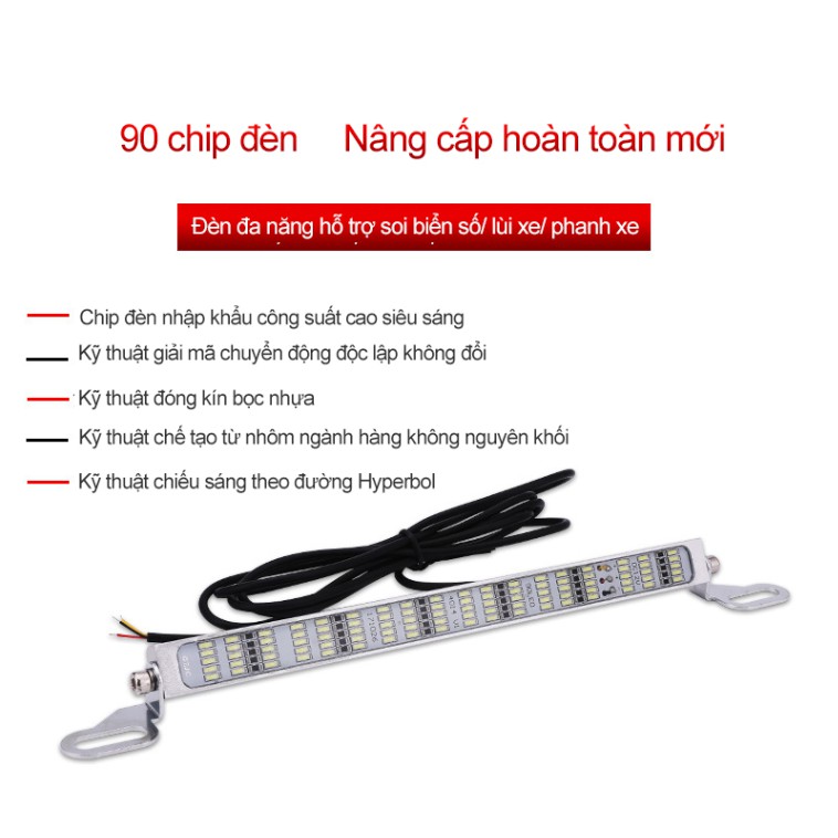 Đèn LED lùi xe 90tia chip hỗ trợ lùi an toàn siêu sáng