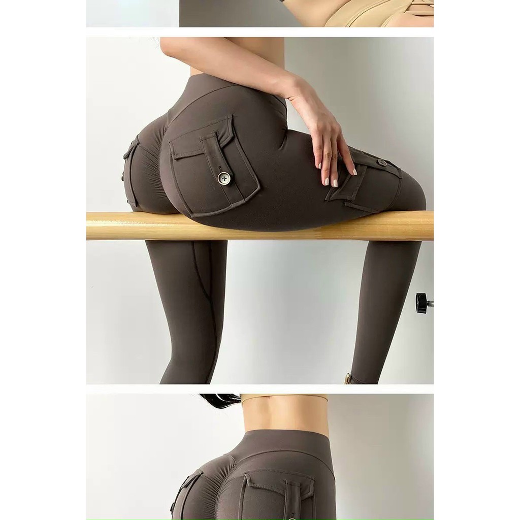 Quần tập gym túi hộp chun mông poly cao cấp
