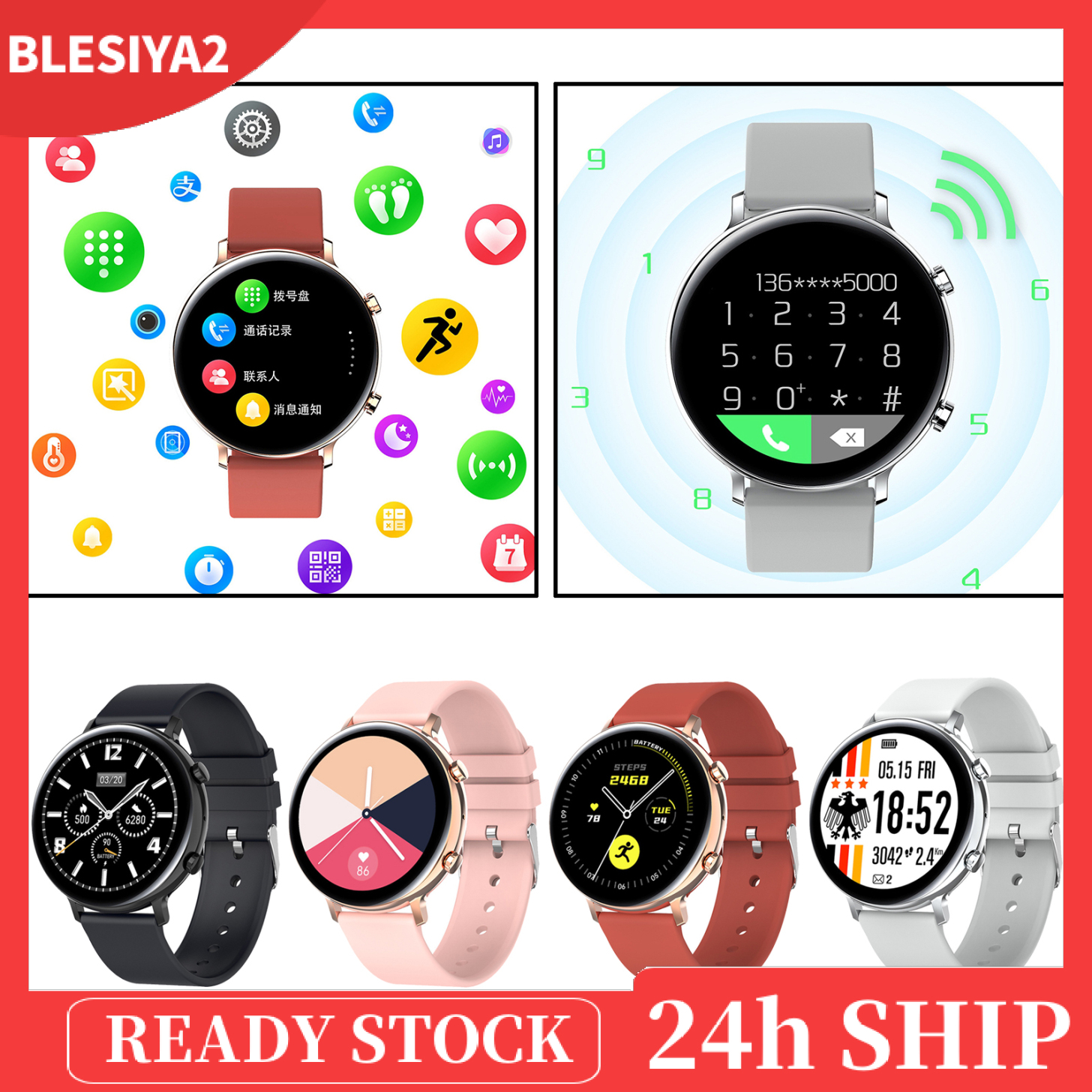 Fashion Business Music Sports Men Smartwatch Waterproof Bluetooth Call Fitness Tracker,Long Battery Professional