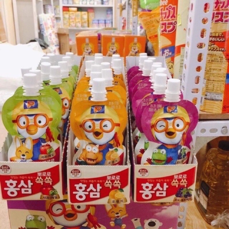 Nước hồng sâm Pororo 17k/ 1 gói 100ml