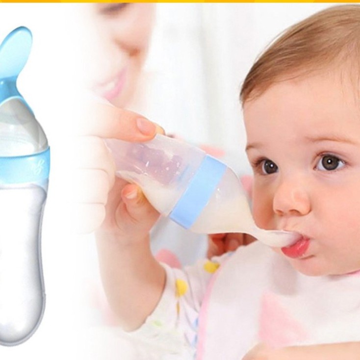 Bình thìa silicon hỗ trợ bé ăn dặm hiệu quả