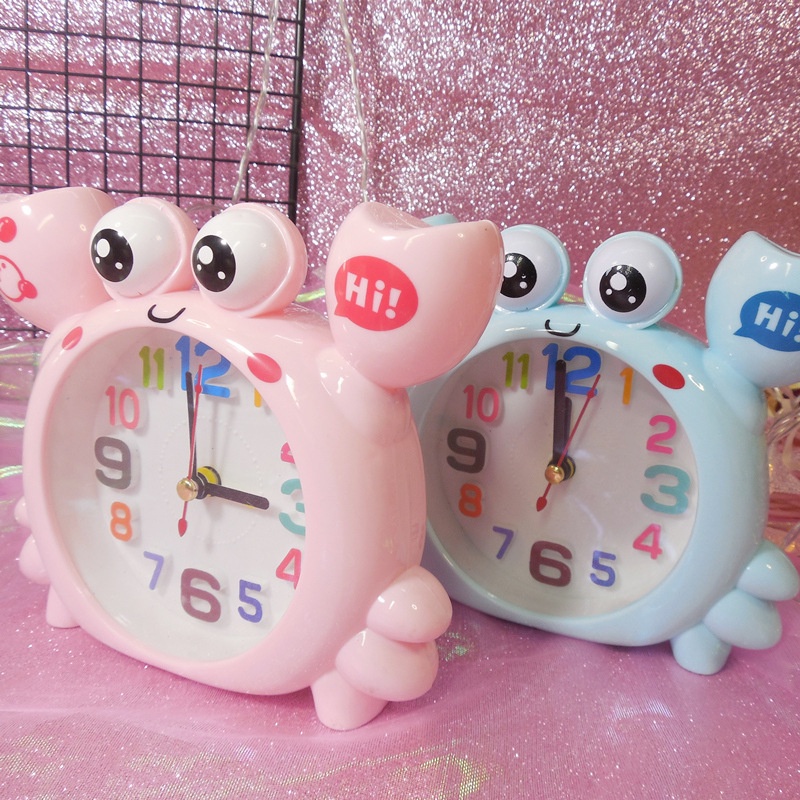 Đồng hồ báo thức để bàn họa tiết con cua hoạt hình dễ thương cute sáng tạo cho bé