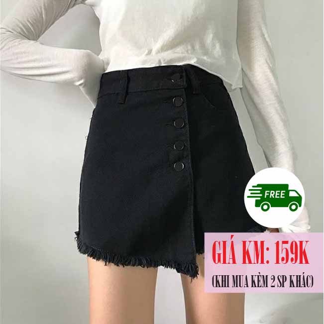[SIze 3Xl,4XL] Quần shorts jean giả váy nữ lưng cao Ulzzang Quảng Châu QVJ21
