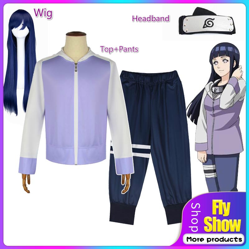 Bộ Trang Phục Hóa Trang Nhân Vật Hyuga Hinata Gồm Áo Hoodie + Quần Dài S-3Xl Cho Nữ