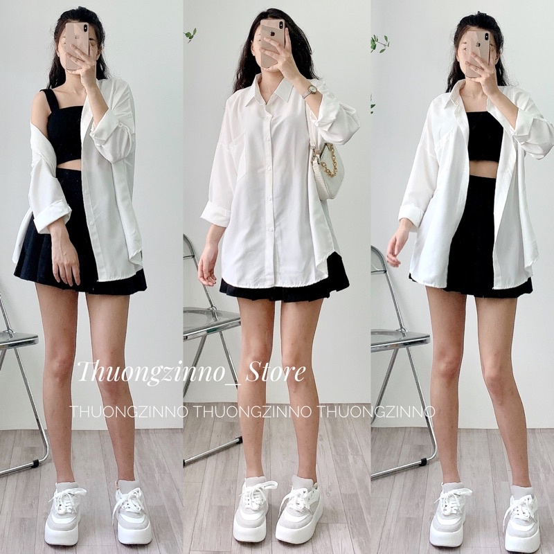 Áo sơ mi trắng basic phối được nhiều style phong cách Hàn Quốc