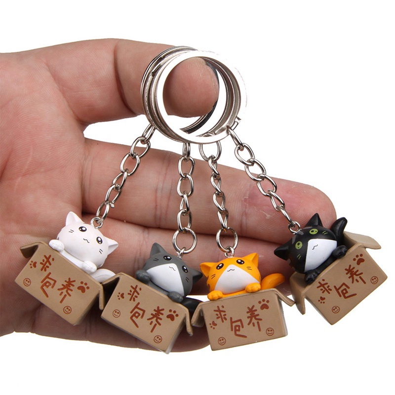 Móc Khóa Hình Mèo Hoạt Hình Đáng Yêu