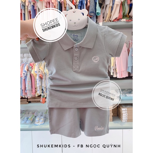 Bộ cộc tay polo Bu baby mềm đẹp cho bé trai gái