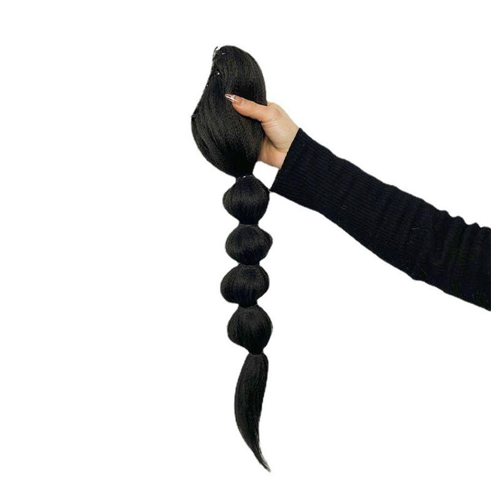 Tóc Giả Yaki Kiểu Thắt Bím Đuôi Ngựa Thẳng Dài Cho Nữ