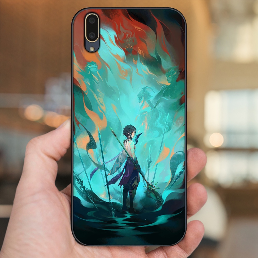 Ốp lưng Vivo V11 viền đen in hình Xiao Genshin Impact