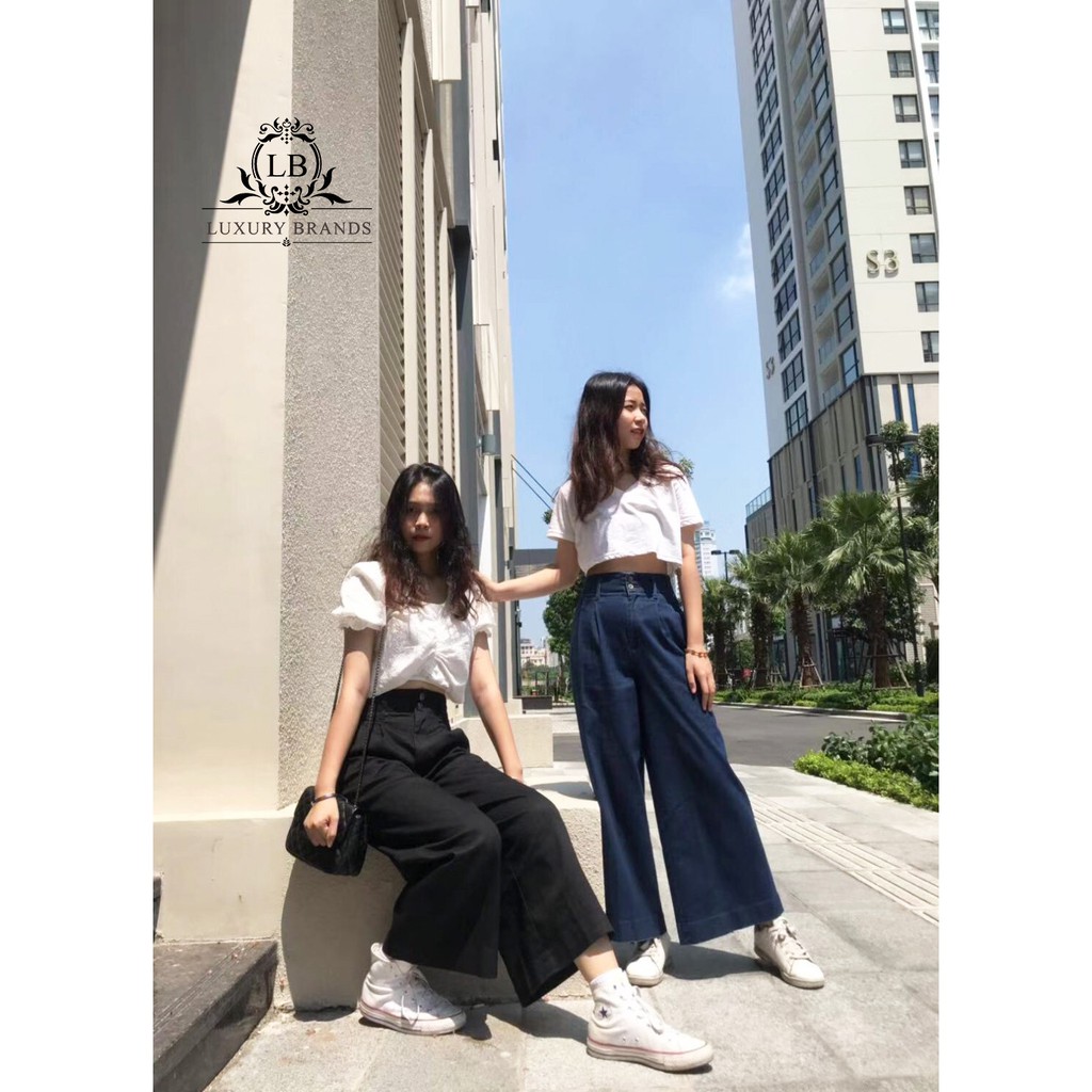 [CÓ SẴN] QUẦN CULOTTES BÒ JEAN CAO CẤP DÀI ỐNG RỘNG CẠP CAO 2 KHUY THỜI TRANG ULZZANG HÀN QUỐC | BigBuy360 - bigbuy360.vn
