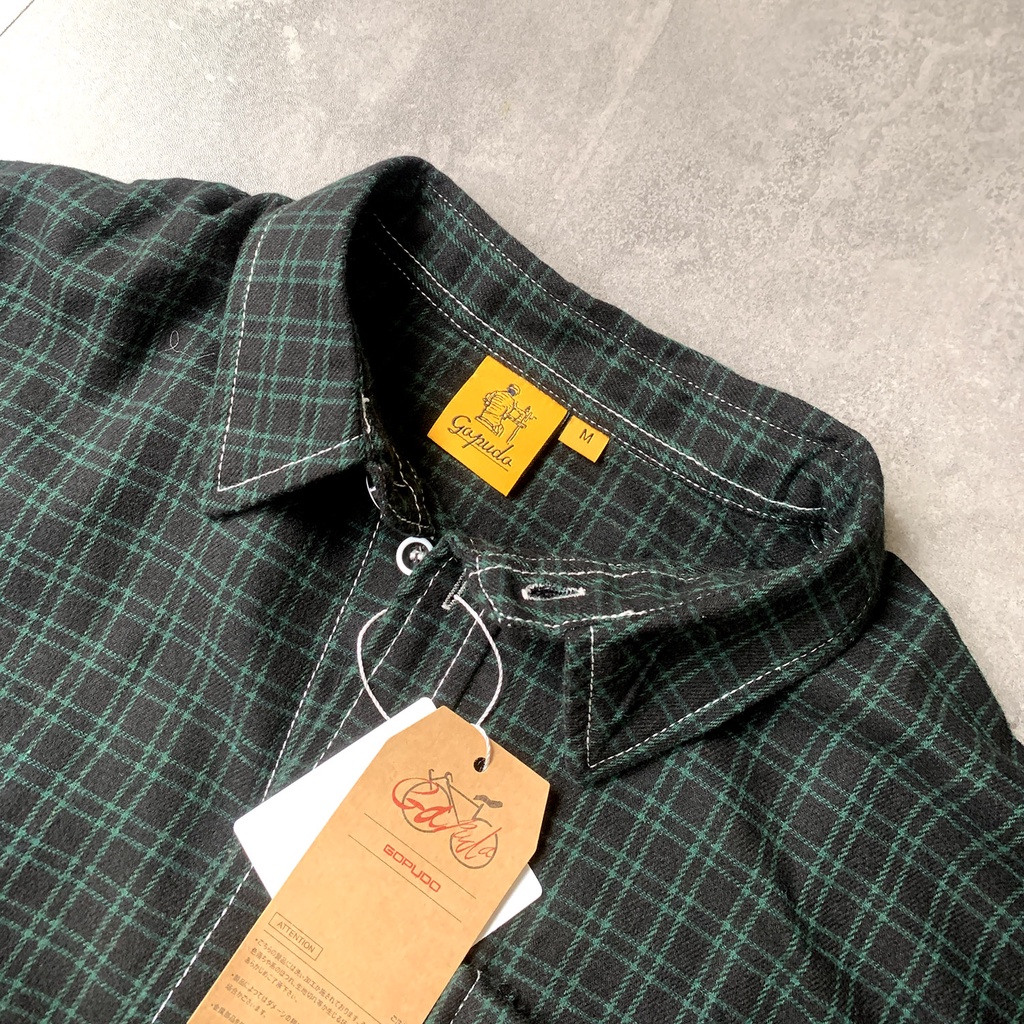 Áo Sơ Mi Retro Kẻ Nhỏ Chỉ Nổi