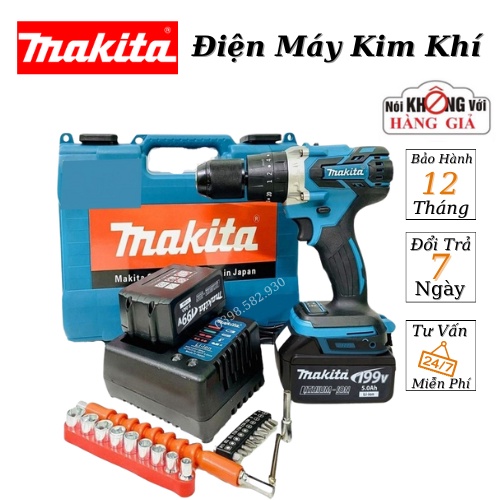 Máy Khoan Pin Từ Makita 199V Động Cơ Không Chổi Than Lõi Đồng 100% sử dụng dễ dàng, phù hợp làm việc cho mọi công trình