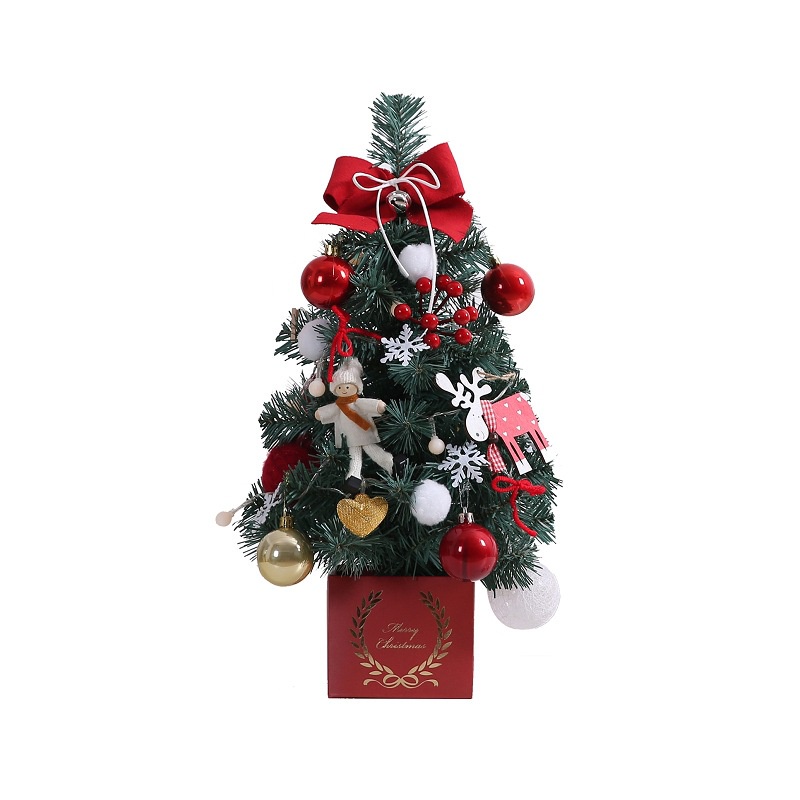 Cây thông noel mini, cây thông noel để bàn, Merry Christmas kèm phụ kiện + đèn