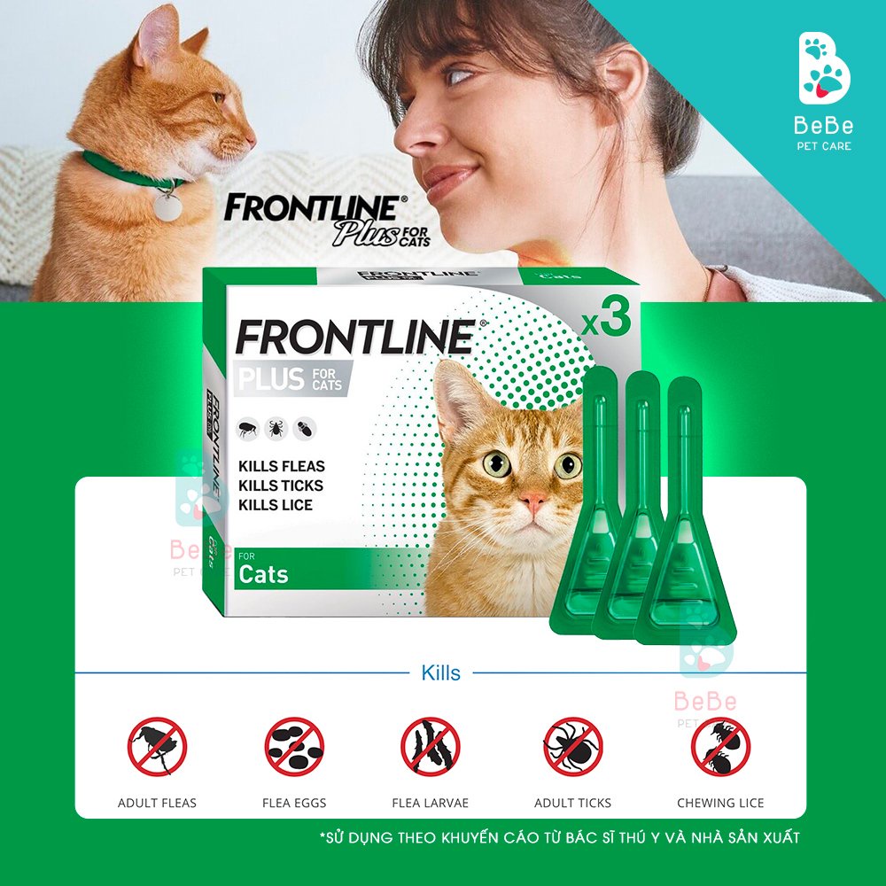 FRONTLINE PLUS - Nhỏ Gáy Phòng Ngừa & Loại Trừ Ve Bọ Rận Cho Chó Mèo