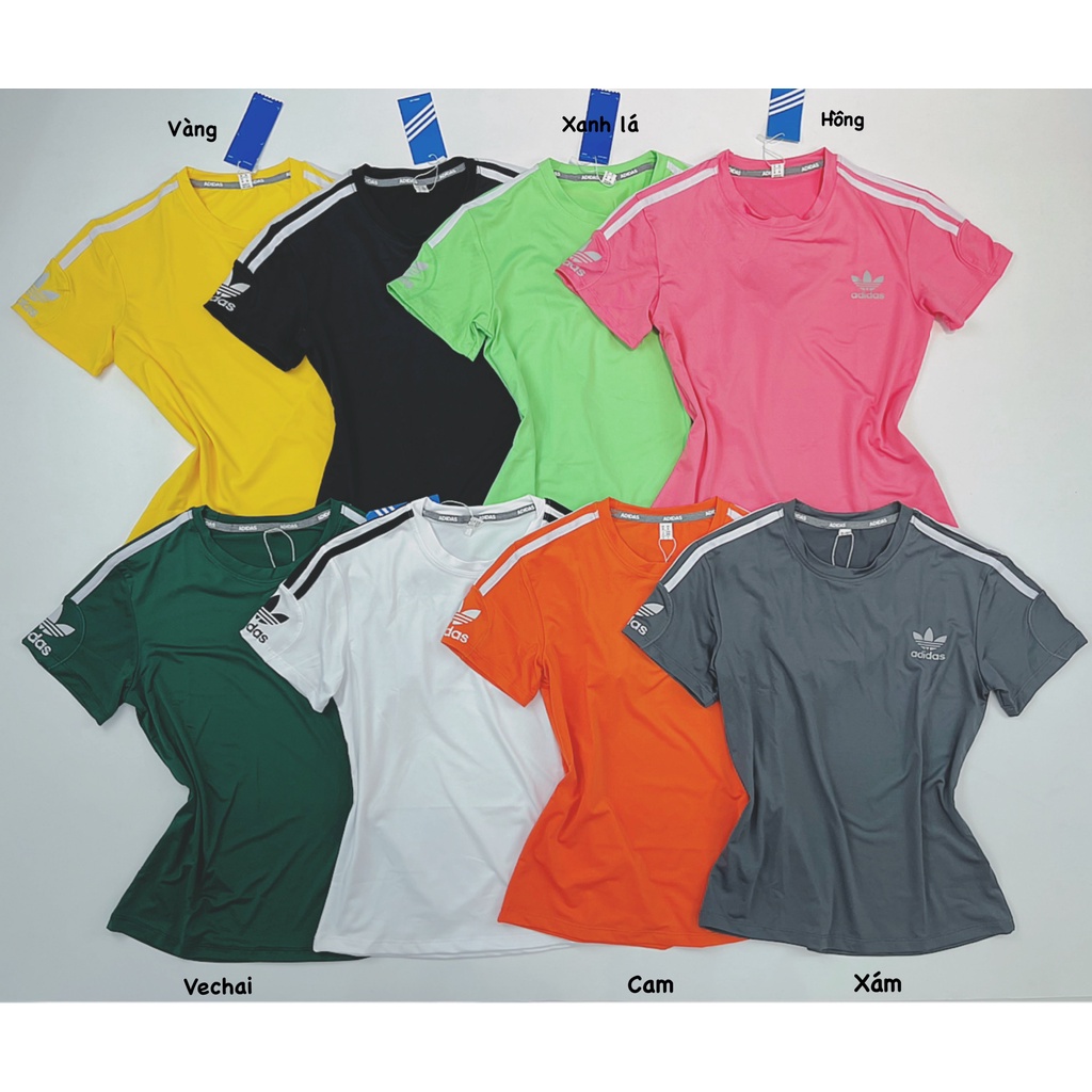 Áo Thun Thể Thao Nữ Cổ Tròn Tay Ngắn Das In Tay, Chất Thun Polly Mỏng Mịn Mát