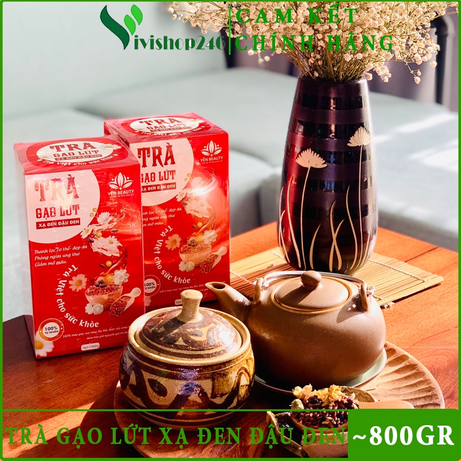 [COMBO 2 HỘP] TRÀ GẠO LỨT XẠ ĐEN ĐẬU ĐEN