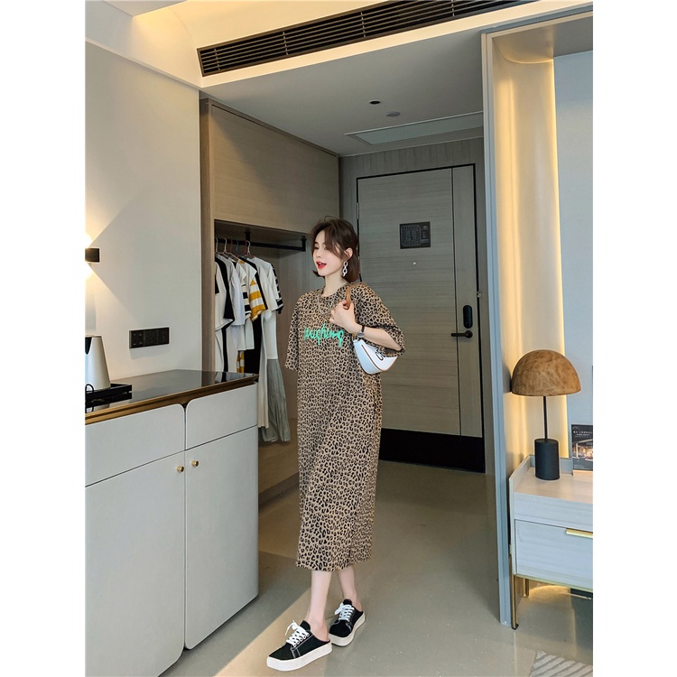 Váy Bầu Đầm Bầu Xinh Cotton Đẹp A2229 Da Báo