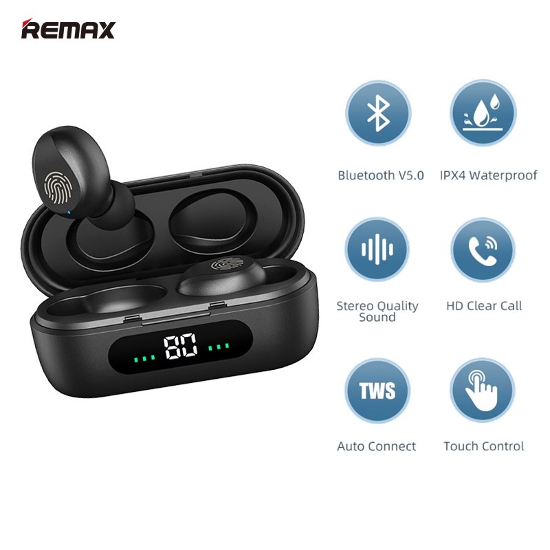 Tai Nghe Bluetooth True Wireless Remax TWS-41 tích hợp màn hình LED