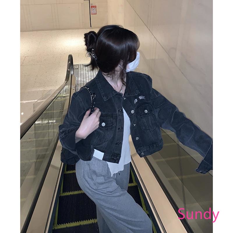 Áo Khoác Denim Tay Dài Thời Trang Dành Cho Nữ
