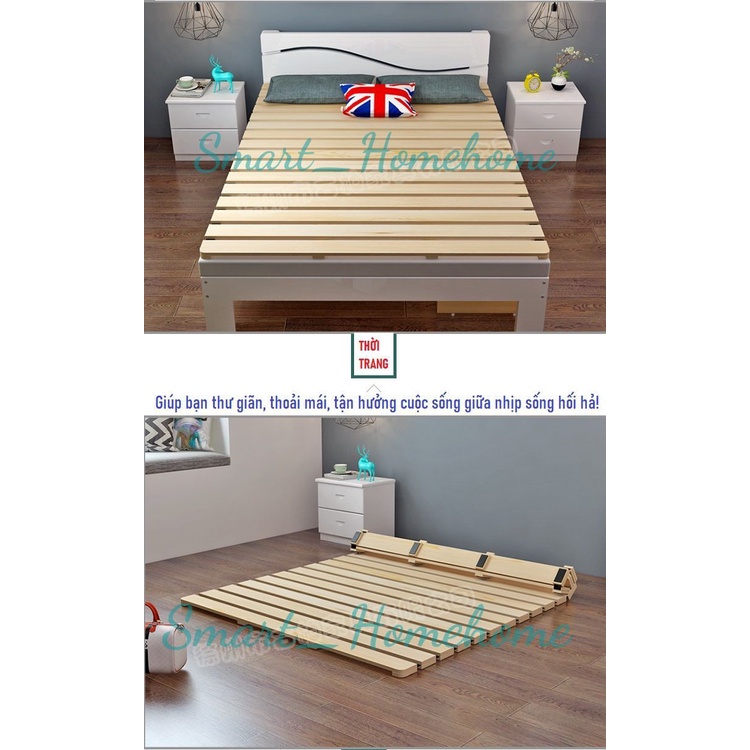 Giường cuộn gỗ thông đơn giản đủ kích thước, gấp gọn dễ dàng tiện lợi, tiết kiệm diện tích smart_homehome X007