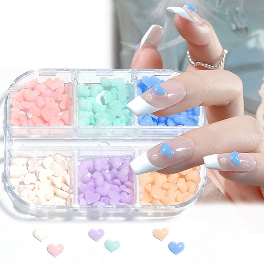 OCEANMAP 3D Heart Nail Art Decoration Japanese UV LED Light Flatback DIY Nail Art Accessories
