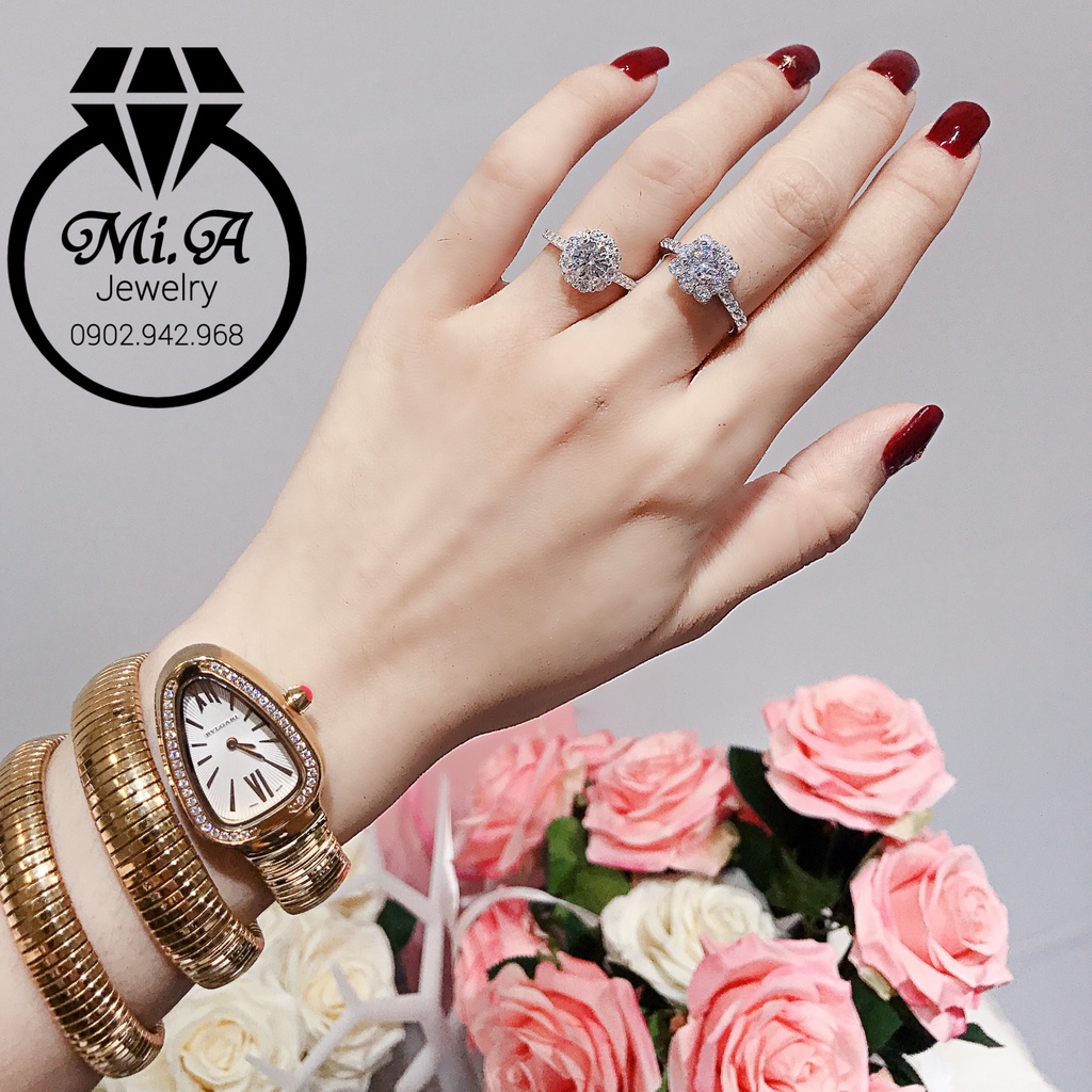 Nhẫn bạc Ý S925 nữ đính đá hột CZ nhân tạo cao cấp MiASJ N075